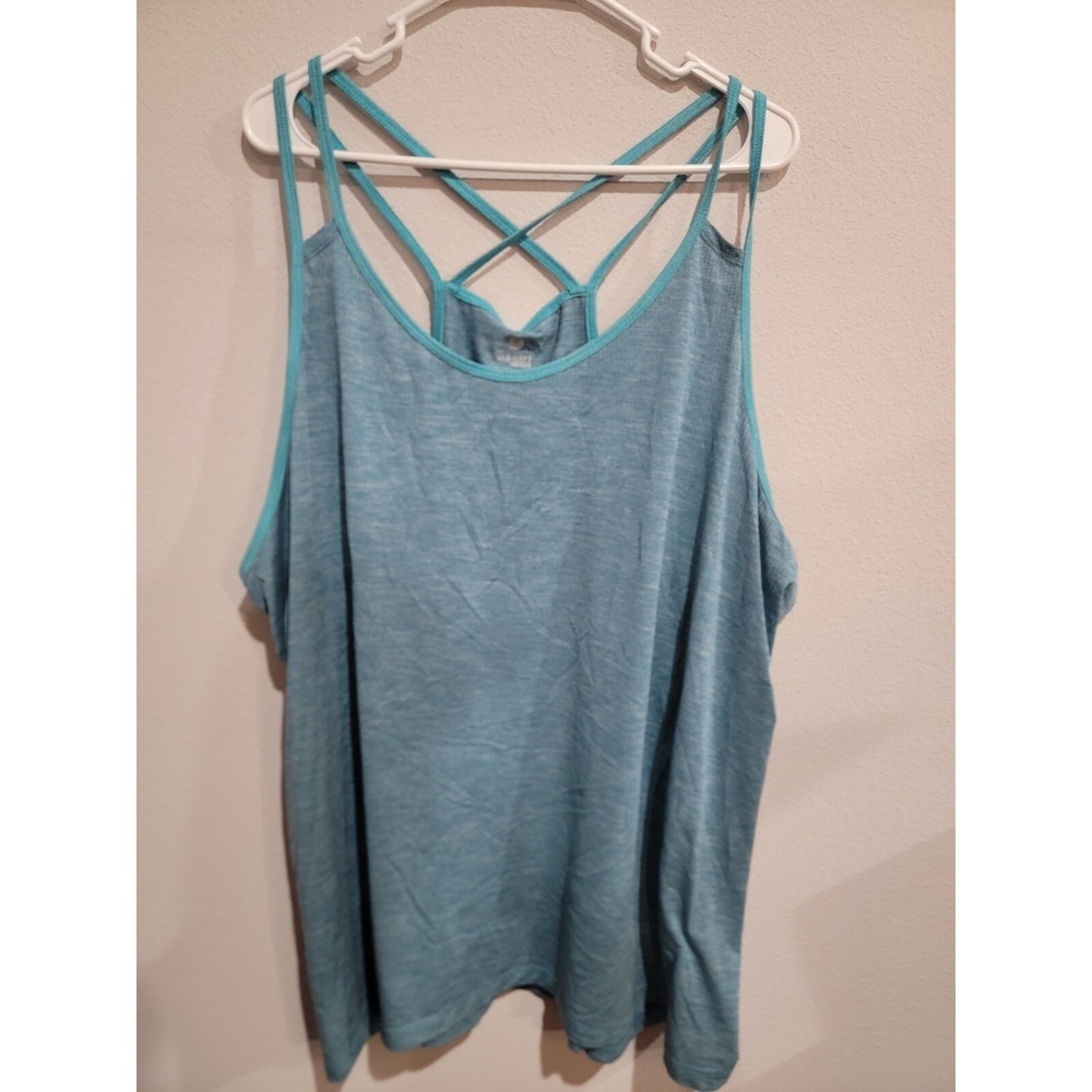 OLD NAVY ACTIVE STRAPPY BACK BLUE TEAL ATHLETIC CAMI TANK‎ WOMEN'S PLUS 4X
